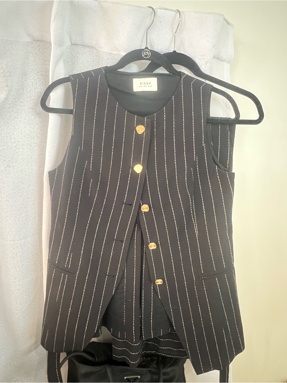 DISSH Black Striped Vest and Wide Leg Comfortable Pants Set. Size 4